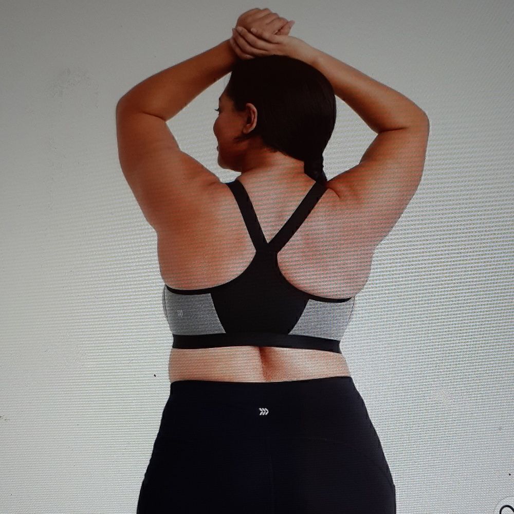 New 34DD All In Motion High Support Zip Front Sports Bra Heather Grey N… - Picture 4 of 5